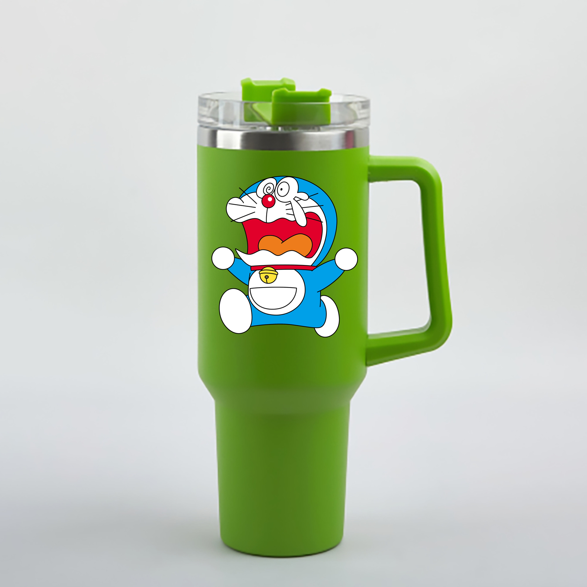 （画像用） ドラえもん Doraemon 1200mL車用タンブラー - クリスタルステッカー（プラスチックストロー付き）